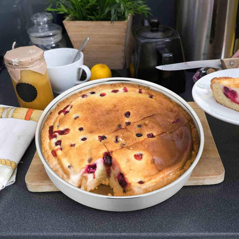 TeamFar 8 Inch Cake Pan, 3 Pcs Round Cake Pan Tier Cake Pan Set Stainless Steel, Healthy & Heavy Duty, Mirror Finish & Easy Clean, Dishwasher Safe...