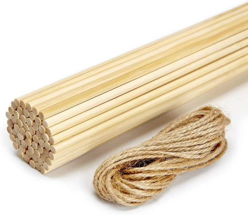 Bamboo Wood Plant Sticks for Garden Stakes Grilling Skewer Plant Sticks for Tomato,Orchid,Potato,Potted House Plants and Hand Crafts -12 Inch 60Pc...