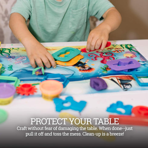 40 Pack Disposable Placemats for Baby, 3 Design Pack Baby Eating Mat, 12" x 18" Sticky Kids Placemat, Toddler Place mat for Restaurants, Plastic K...