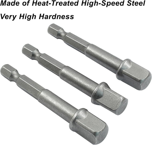 6 Packs 1/4 Inch Impact Grade Socket Adapter Set, 1/4 Hex Shank Square Socket Bit Adapter for Cordless Drills & Screwdrivers...