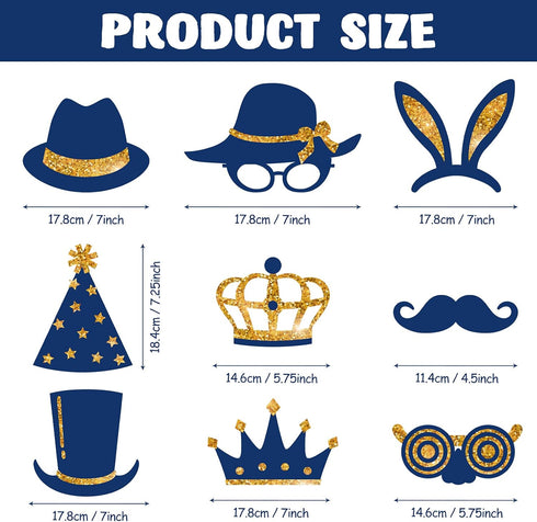 Zonon 24 Pieces Funny Photo Booth Props for Birthday Weddings Graduation Party Supplies Prom Disco Mardi Gras Party Supplies Mix of Hats, Lipstick...