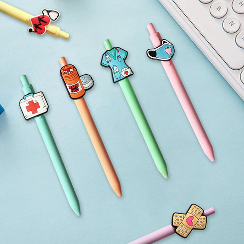 Cute Nurse Pens Funny Nurse Accessories for Work Aesthetic Gel Pen Black Ink Set for Cna Rn Medical Assistant Nursing Student Essentials Nurse Wee...