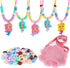 FLYINGSEEDS Mermaid Necklace Making Kit for Little Girls, Beads Jewelry Toys with Shoulder Box, Beaded Arts and Crafts Best Gifts for Toddlers Kid...
