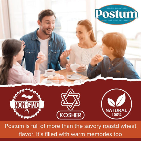 Postum Natural Coffee Flavor Coffee Substitute (8oz) Coffee Alternative Caffeine Free with Roasted Wheat Bran & Molasses | Natural, Non-GMO, Vegan...