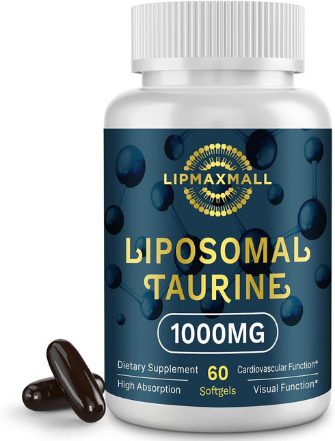 Liposomal Taurine Supplement 1000mg, High Absorption Amino Acid for Heart, Nerve, Brain, Visual, Longevity & Muscle (60 Softgels - 1 Pack)...