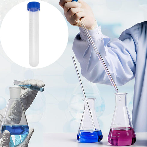 VAKTOK-Plastic centrifuge Tube Plastic Test Tubes Collection Tube with nut and Scale, Laboratory Plastic Frozen Round Bottom Vial Container -16pcs...
