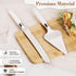 Cake Cutting Set for Wedding, Wood Cake Knife and Server Set, Vintage 2-Piece Pie Cake Cutter, White Pizza Dessert Utensils Bridal Anniversary Bir...