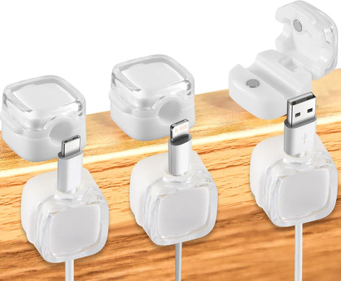 6pcs Magnetic Cable Management Clips, Self Adhesive Cord Organizer Holder Desk Cable Management Cord Organizer Phone Charger Wire Holder Desk Cabl...