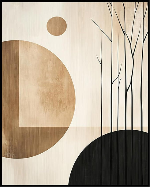 Posterizer 1 pcs-minimalist, geometric design-gold and black 8-Abstract & Modern Art-Gift for Men Women Teens-Chic Home Decor- unframed wall art...