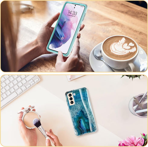Esdot for Samsung Galaxy S21 Plus Case,Military Grade Passing 21ft Drop Test,Rugged Cover with Fashionable Designs for Women Girls,Protective Phon...