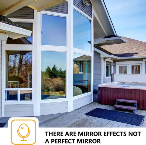 WochiTV Window Tint for Home, One Way Privacy Window Film, Glass Mirror Tint Non Adhesive Static Cling UV Blocking Heat Control Reflective Solar V...