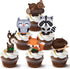 Pretty Cute Studios 48 Count Woodland Animals Cupcake and Cake Toppers – Includes 8 Owls, 8 Teddy Bears, 8 Raccoons, 8 Hedgehogs, 8 Foxes, and 8 R...