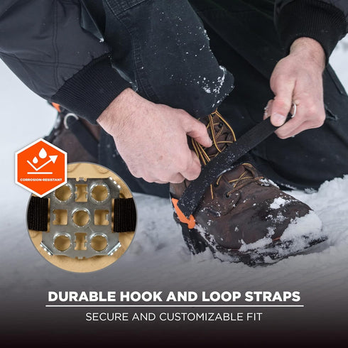 Ergodyne TREX 6315 Strap-On Heel Traction Cleat Grips Ice and Snow, Easily Attaches Over Heel of Shoe/Boot with Steel Plate to Provide Anti-Slip S...