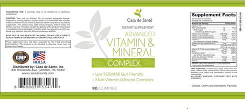 Advanced Vitamin & Mineral Gummies, Low FODMAP Certified| Crohn's Supplement| Crohn's & Colitis Supplements| IBD, IBS, SIBO or Malabsorption Nutri...