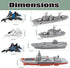 Military Naval Vessel Naval Ship with Launching Cruise Missile and Battle Ship Group, Small Scale Pull Back Fighter Jet, Ideal Gift Army Toys Set ...
