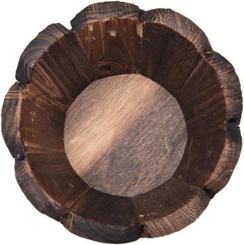 3 Pcs Rustic Wooden Bucket Flower Planter Patio Garden Backyard Planter Outdoor Indoor Home Decor...