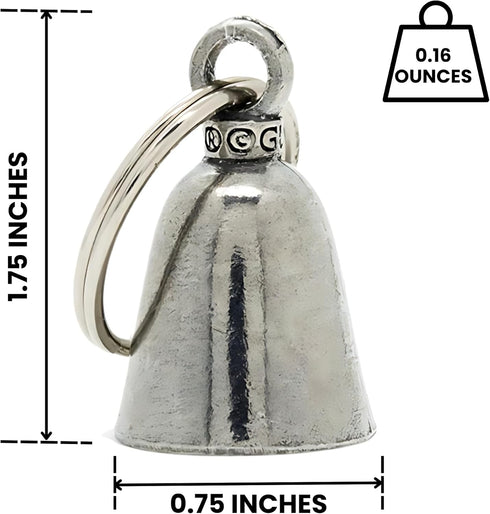 Guardian Bell Good Luck Bell w/Keyring & Black Velvet Gift Bag | Motorcycle Bell | Lead-Free Pewter | Good Luck Gift to Friends & Family | Bike Be...