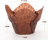 GOLDEN APPLE, 100 Pcs Tulip Cupcake Liner Lotus Parchment Baking Cup Muffin Tins Cups for Weddings, Birthdays, Baby Showers, Brown...