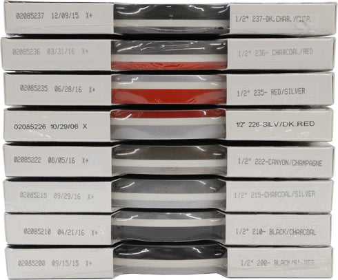 Universal TFX 0208246 - Auto Customizing 1/2" 2-Color Dual Pinstripe -1/2" x 150' (1/4” Stripe, 1/8" Gap, Then 1/8” Stripe) - 246- Black/Red...