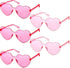 Maxdot 5 Pieces Heart Shaped Rimless Sunglasses Tinted Heart Glasses Eyewear for Wedding Party Women Girls...