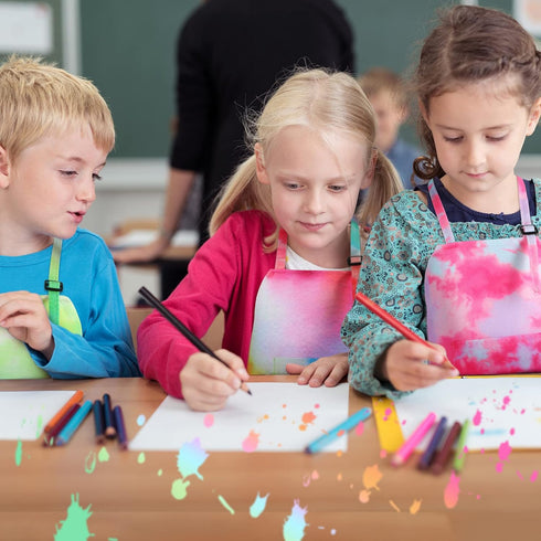 3 Pieces Tie Dye Art Apron For Kids Adjustable Painting Apron Kids Cooking Aprons cute Artist Tie Dye Apron With Pocket For Child Home Kindergarte...