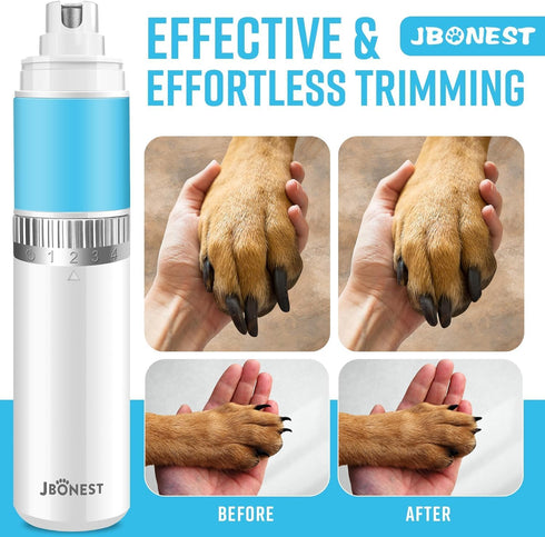 Dog Nail Grinder with Super Quiet, 4-Speed Rechargeable Dog Nail Trimmers for Large Dogs, Medium & Small Dogs & Cats Toenail Grooming, Cat Nail Tr...