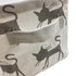 Mziart Small Foldable Canvas Storage Basket with Handles, Cotton Linen Storage Bin Organizer for Nursery Kids Shelves & Desks (Grey Cat)...