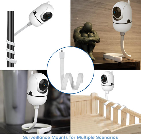 Baby Monitor Mount Fit for CF6850/HB6550/HB65/HB6339/HB6081/HB40, Flexible Camera Mount for Crib, Adjustable and Easy-to-Install?No Tools or Wall ...