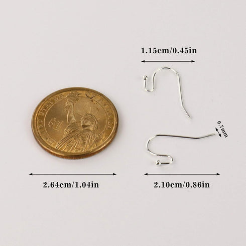 White Gold Plated Hypo-allergenic Earring Wires - 200 PCS / 100 Pairs Fish Hook for DIY Earrings...