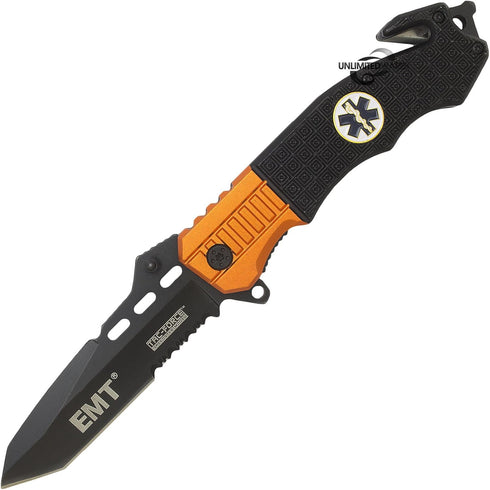TAC Force 8.5" EMT Rescue Spring Assisted Tactical Pocket Knife Blade Open...
