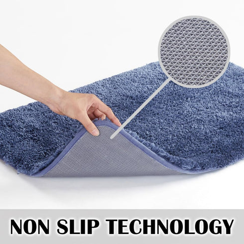 Suchtale Bath Rug for Bathroom Non Slip Bathroom Mat (20 x 32, Blue) Water Absorbent Soft Microfiber Shaggy Bath Rug Machine Washable Bath Mat for...