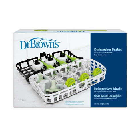 Dr. Brown's Dishwasher Basket for Small Baby Bottle Parts, Pacifiers, and Accessories, Clean, Store and Organize Newborn Essentials, BPA free, Bla...