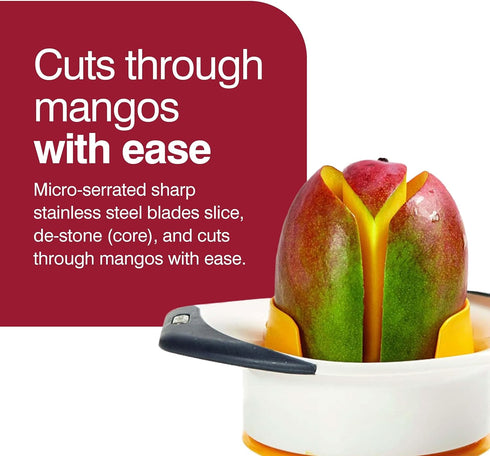 Zyliss 3-in-1 Mango Slicer, Peeler & Pit Remover Tool - Kitchen Mango Depitter & Peeler Gadget - Fruit Slicer with Micro-Serrated Stainless Steel ...