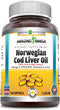 Amazing Omega Norwegian Cod Liver Oil 1250 Mg Softgels Supplement | Omega-3, EPA, DHA, Vitamin A, Vitamin D & Vitamin E (Lemon | 120 Count)...