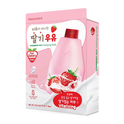 WELCOS KWAILNARA Milk Sheet Mask 10 pcs (Strawberry)...