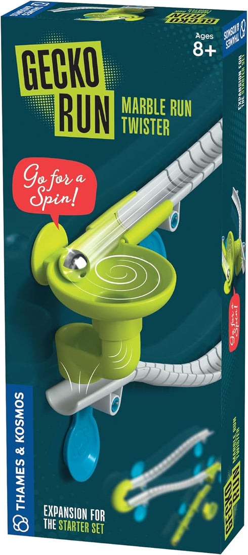 Gecko Run Marble Run Twister Expansion Pack by Thames & Kosmos – Extra Stunt for Vertical Marble Run Starter Set; Fast, No-Mess Setup with Residue...