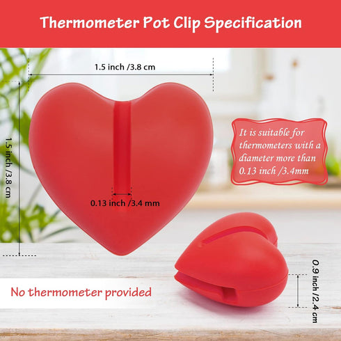 2Pcs Thermometer Pot Clip Holder, Windspeed Red Candy Thermometer Pot Clip Holder for Digital Thermometer Holder for Candle Soap Jam Candy Milk Ch...