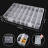 2 Pack 24 Grids Clear Plastic Organizer Box, Storage Container with Adjustable Divider, Craft and Bead Storage Organizer Box for DIY Crafts Jewelr...