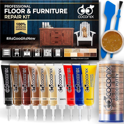 Coconix Floor & Furniture Repair Kit | Fix Scratches, Scuffs, and Dents on Hardwood Floors, Furniture, and Laminate Surfaces | Easy Application wi...