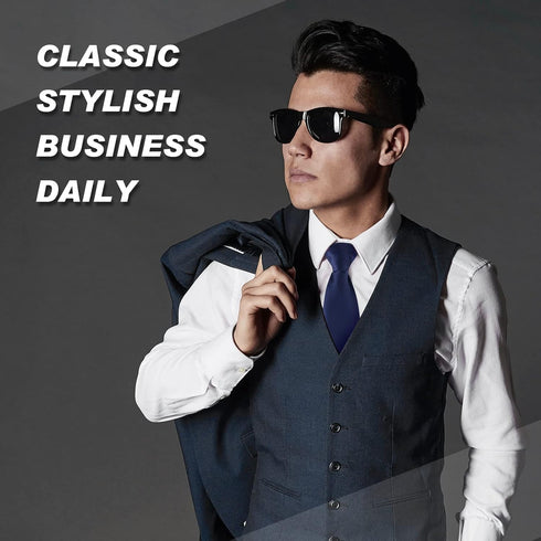2 Pieces Men's Clip on Ties 20 Inches Solid Color Clip on Ties Pre Tied Neckties for Office School Uniforms...
