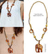 Vintage Ethnic Wood Elephant Pendant Wooden Bead Necklace Long Sweater Chain Women Vintage Necklace Jewelry Gift for Birthday Mother's Day, Valent...