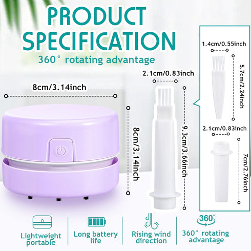 Honoson 2 Pcs Painting Tool Drill Quicker Picker for Spilled Diamonds 5D Painting Accessories Vacuum Cleaner Mini Table Desktop Sweeper Organizer ...