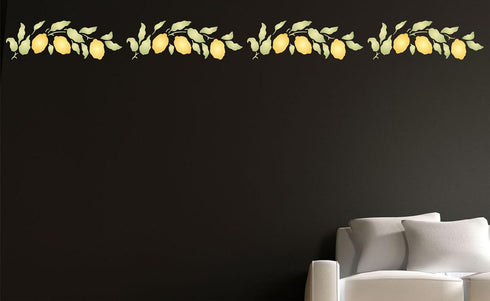 Lemon Branch Stencil, 12.5 x 6.5 inch - Classic Fruit Lemon Bough Stencils for Painting Template...