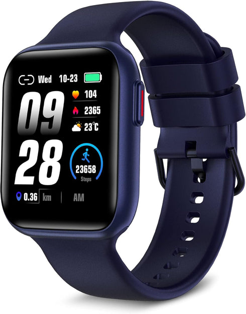 Bebinca Smart Watch (Answer/Make Call), Voice Assistant Compatible with Samsung iPhone Android Phones, IP68 Waterproof, Blue...