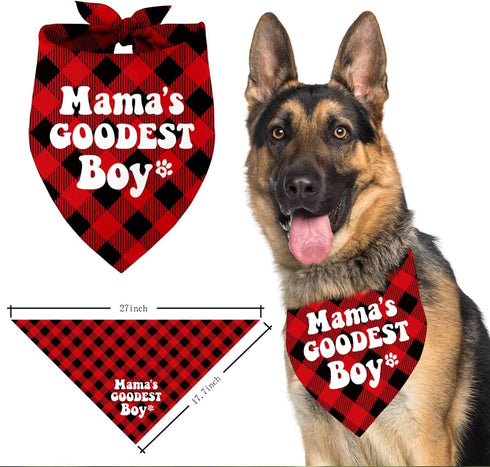 Mama’s Boy Dog Bandana, Dog Mom's Boy Gift Dog Bandana, Pet Scarf Accessories, Printed Dog Bandanas Gift for Dog Lover Birthday or Christmas, for ...