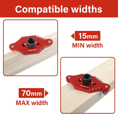 TOURACE Adjustable Drill Jig with Drill Bit for Floating Shelf, Portable Dowel Drill Guide Jig, Biscuit & Plate Joiner Woodworking Tool, Pocket Sc...