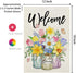 CROWNED BEAUTY Spring Garden Flag Floral Mason Jar 12x18 Inch Double Sided for Outside Small Burlap Seasonal Welcome Yard Flag...