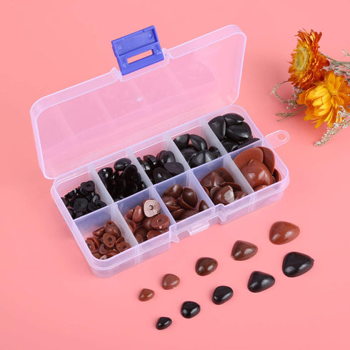 Yetaha 150PCS Plastic Toy Nose, 5 Sizes Craft Triangle Nose for Stuffed Animals Bear Dog Puppet DIY Dolls Making Supplies, Black&Brown...