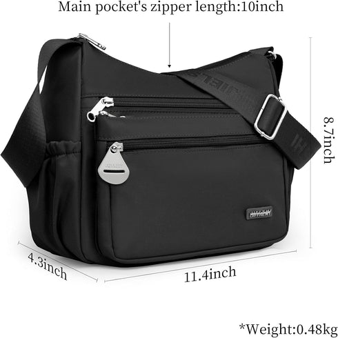Women Shoulder Handbag Roomy Multiple Satchel Pockets Bag Ladies Crossbody Purse Fashion with Wide Adjustable Strap...