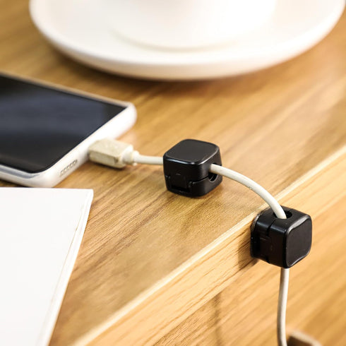 6pcs Magnetic Cable Management Clips, Self Adhesive Cord Organizer Holder, Desk Cable Management Cord Organizer Phone Charger Wire Holder Desk Cab...